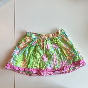 Lilly Pulitzer girls size 4 Tropical Green and Pink Skirt